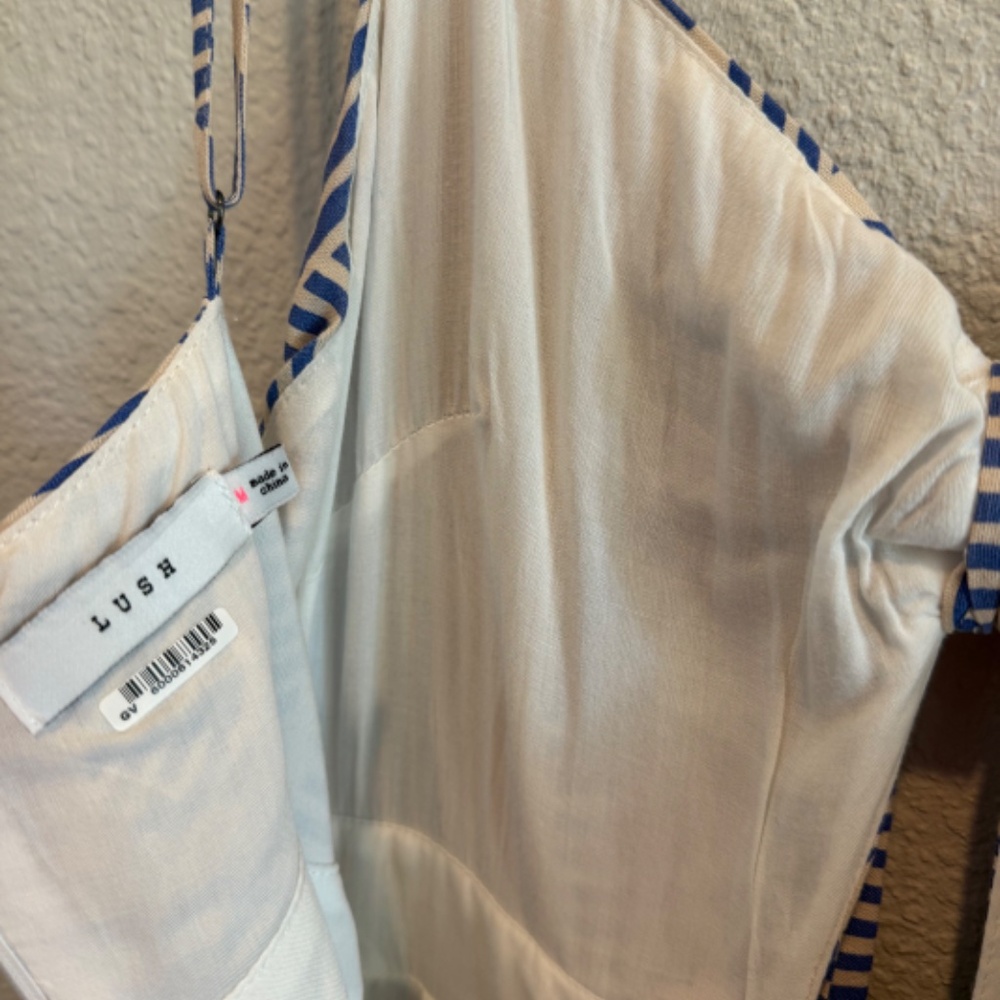 Lush For Lulu's Blue Striped Dress Medium - Picture 5 of 8